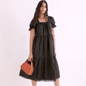 Madewell Black Midi Dress size small